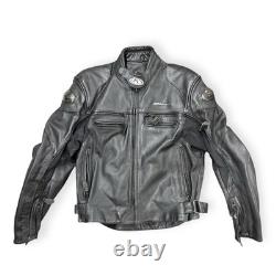 VTG Fieldsheer Men's Leather Armored Lined Motorcycle Jacket Size XL 46