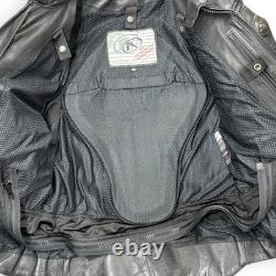 VTG Fieldsheer Men's Leather Armored Lined Motorcycle Jacket Size XL 46