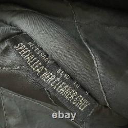 VTG First Genuine Leather Motorcycle Jacket Cropped Ramones Metal Grunge Men 38