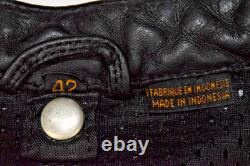 VTG Firstgear Leather Motorcycle Jacket Mens 42 S-Pilot Black Hein Gericke 2000