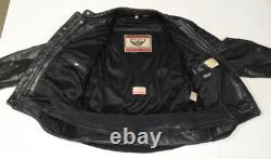 VTG Firstgear Leather Motorcycle Jacket Mens 42 S-Pilot Black Hein Gericke 2000