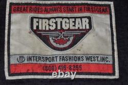 VTG Firstgear Leather Motorcycle Jacket Mens 42 S-Pilot Black Hein Gericke 2000