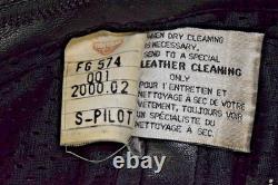 VTG Firstgear Leather Motorcycle Jacket Mens 42 S-Pilot Black Hein Gericke 2000