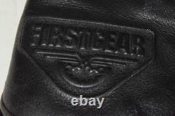 VTG Firstgear Leather Motorcycle Jacket Mens 42 S-Pilot Black Hein Gericke 2000