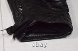 VTG Firstgear Leather Motorcycle Jacket Mens 42 S-Pilot Black Hein Gericke 2000