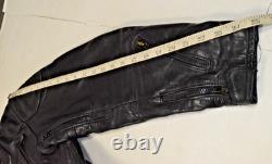 VTG Firstgear Leather Motorcycle Jacket Mens 42 S-Pilot Black Hein Gericke 2000