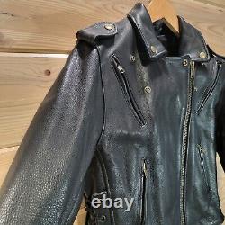 VTG Fox Creek Leather Motorcycle Zipper Jacket Made in USA Size Medium