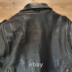 VTG Fox Creek Leather Motorcycle Zipper Jacket Made in USA Size Medium