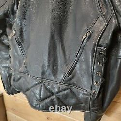 VTG Fox Creek Leather Motorcycle Zipper Jacket Made in USA Size Medium