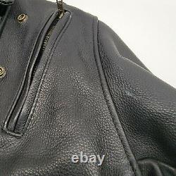 VTG Fox Creek Leather Motorcycle Zipper Jacket Made in USA Size Medium