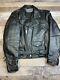 VTG Frontier Men 48 Leather Jacket Black Biker Punk Zip Perfecto Quilted 80s