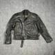 VTG Genuine Leather Motorcycle Jacket Mens 44 Biker Lined Punk Metal Rock 90s