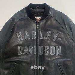 VTG Harley Davidson 100th Anniversary Leather Bomber Jacket Mens XL with Liner