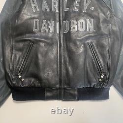VTG Harley Davidson 100th Anniversary Leather Bomber Jacket Mens XL with Liner