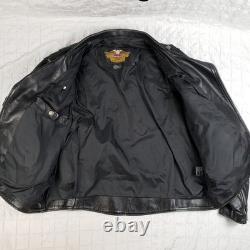 VTG Harley Davidson Made USA Perfecto Leather Moto Jacket Distressed 2XL XXL