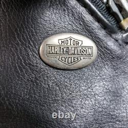 VTG Harley Davidson Made USA Perfecto Leather Moto Jacket Distressed 2XL XXL