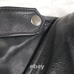 VTG Harley Davidson Made USA Perfecto Leather Moto Jacket Distressed 2XL XXL