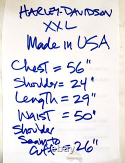 VTG Harley Davidson Made in USA Perfecto Leather Moto Jacket Distressed 2XL XXL