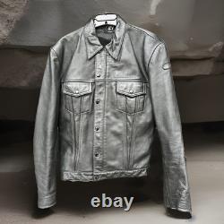 VTG Hein Gericke Black Leather Jacket Motorcycle Biker Snap Button Zip Cuffs