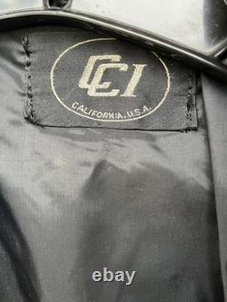 VTG Hein Gericke Black Leather Jacket Motorcycle Biker Snap Button Zip Cuffs
