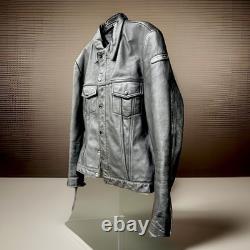 VTG Hein Gericke Black Leather Jacket Motorcycle Biker Snap Button Zip Cuffs