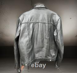 VTG Hein Gericke Black Leather Jacket Motorcycle Biker Snap Button Zip Cuffs