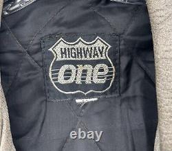 VTG Highway One Leather Motorcycle Biker Cafe Racer Biker Jacket Tan Mens L