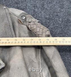 VTG Highway One Leather Motorcycle Biker Cafe Racer Biker Jacket Tan Mens L