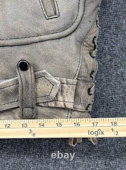 VTG Highway One Leather Motorcycle Biker Cafe Racer Biker Jacket Tan Mens L