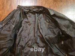 VTG Hudson Leather Belted Motorcycle Jacket 4XL Black Biker Cafe Racer