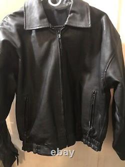 VTG Jamin Leathers Heavy Leather/Textile Reversible Motorcycle Jacket Size L