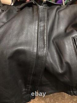 VTG Jamin Leathers Heavy Leather/Textile Reversible Motorcycle Jacket Size L