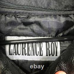 VTG Laurence Roy Motorcycle Jacket Mens L Black Leather Full Zip Pockets