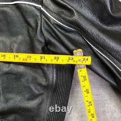 VTG Laurence Roy Motorcycle Jacket Mens L Black Leather Full Zip Pockets