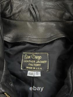VTG Leather Pilot Motorcycle Jacket SAN DIEGO LEATHER JACKET FACTORY 44 S
