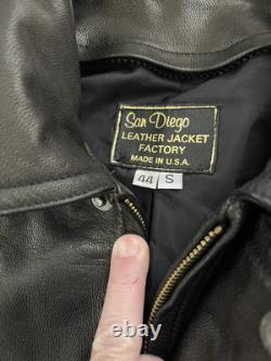 VTG Leather Pilot Motorcycle Jacket SAN DIEGO LEATHER JACKET FACTORY 44 S