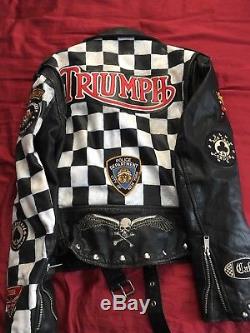VTG Leather Rocker Jacket Ace Club Cafe Racer Club 59 Punk Rock