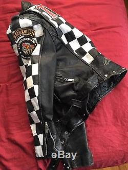 VTG Leather Rocker Jacket Ace Club Cafe Racer Club 59 Punk Rock