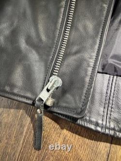 VTG Made USA Harley Davidson Black Leather Biker Motorcycle Moto Jacket XL Nice