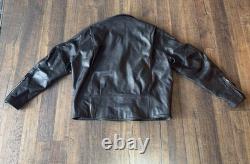 VTG Made USA Harley Davidson Black Leather Biker Motorcycle Moto Jacket XL Nice
