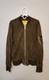 VTG Men's L DIESEL Brown Goatskin Suede Leather Bomber Jacket Magic Squares unit