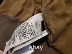 VTG Men's L DIESEL Brown Goatskin Suede Leather Bomber Jacket Magic Squares unit