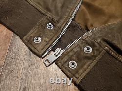 VTG Men's L DIESEL Brown Goatskin Suede Leather Bomber Jacket Magic Squares unit