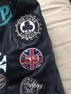 VTG Men's Leather Rocker Repro Punk Biker Jacket Club 59 Cafe Racer