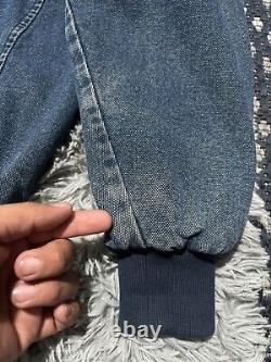 VTG Mens Harley Davidson Blue Denim Motorcycle Jacket/Bomber L V-Twin Power