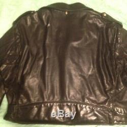 VTG Mens Schott Perfecto 618 Black Steerhide Leather Motorcycle Biker Jacket 54