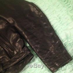 VTG Mens Schott Perfecto 618 Black Steerhide Leather Motorcycle Biker Jacket 54