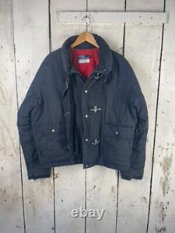 VTG Polo Ralph Lauren L Waxed Oil Western RRL Down Puffer Fireman Jacket Jacket