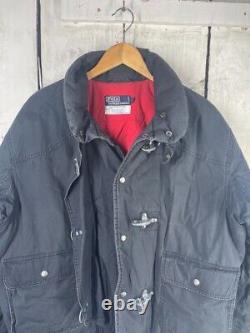 VTG Polo Ralph Lauren L Waxed Oil Western RRL Down Puffer Fireman Jacket Jacket