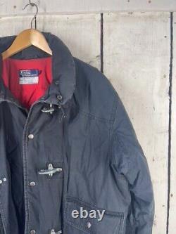 VTG Polo Ralph Lauren L Waxed Oil Western RRL Down Puffer Fireman Jacket Jacket